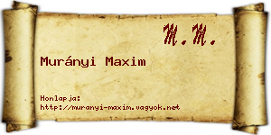 Murányi Maxim névjegykártya