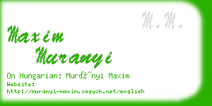 maxim muranyi business card